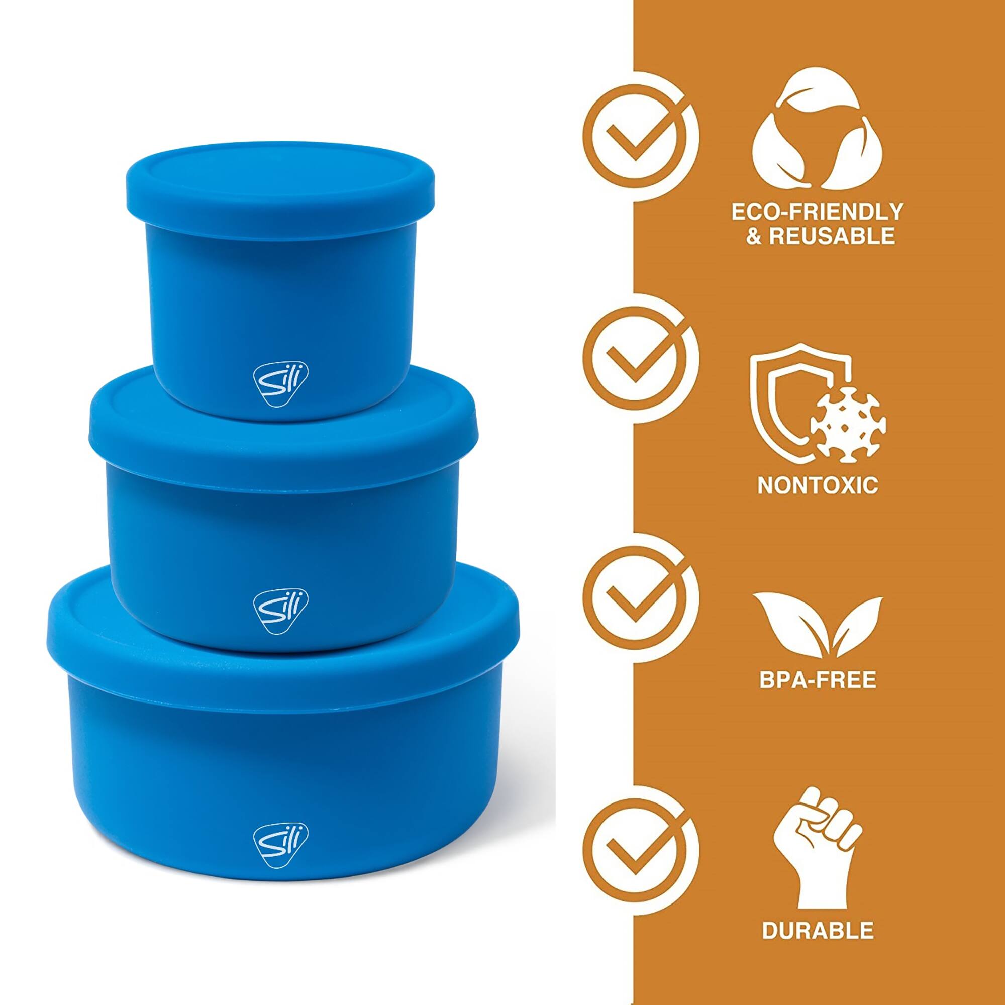 Silipint® 3-Piece Silicone Lidded Bowl Set